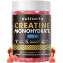 Nutravita NSF Certified Creatine Gummy - Creatine Monohydraatti Gummies for Men & Women-5g Creatine Monohydraatti per Serving - Sokeriton,Vegaani, mansikka maku, 120 kreivi