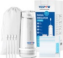 Nenän kastelujärjestelmä - KYLLÄPOW Electric Netti Pot Nose Cleaner - Sinus huuhtelukone 4 Tilat nenän pesuun - Nenän kastelulaite 40 Packets Salina Sinus Flush ja Relief