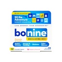 Bonine Non-Drowsy Motion Sairaus Relief - Purutabletteja Meclitzine HCL 25mg - Non Drowsy Medicine for Pahoinvointi tai Motion Sairaus - Cruise Essentials - Vadelma maku, 32 purutablettia
