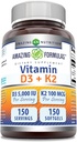 Amazing Formula D3 5000 IU K2 100 Mcg D3 + K2 Complex Supplement 