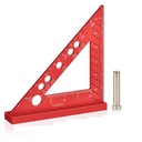 Carpenter Square, Pieni kolmio aukio, 90 Degree Small Square hallitsija, Woodworking Mearing Tool Kiinteä Miter Angle Pin (punainen)