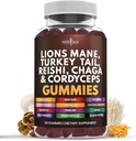UUSI AGE Sieni Leijonan Mane Supplement Gummies - Sienen täydentää Reishi, Cordyceps - 60 Count