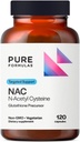 PureFormulas N- Acetyl- L- Cysteine - NAC- lisäkapselit 900 mg NAC, antioksidantti Glutatione Precursor - Detox + Trenout Recovery, ja immuunituki - ei- GMO + kasvissyöjä täydennysosa -120 kapselit