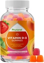 Pureskeltava D-vitamiini Gummies aikuisille - herkullinen Daily Vitamiini D3 Gummies D3 2000IU per tarjoilu - Gluteeniton ja liivate Ilmainen ei-GMO Gummy for Adult Immunity Support (1 kuukausi)