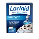 Lactaid Fast Act Laktoosi-intoleranssi Relief Caplets laktaasi-entsyymi estää kaasun, turvotusta ja ripulia Laktoosi-herkkyyden, Ihanteellinen matkustaa & On-The-Go, 12 pakkausta 1-Count