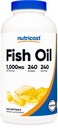 Nutricost Fish Oil Omega 3 Softgels with EPA & DHA (1000 mg Fish Oil, 560 mg Omega-3), 240 Softgels, ei-GMO, Gluteeniton.