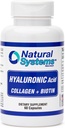 Hyaluronic Acid Plus Collagen ja Biotin 60 Capsules by Natural Systems - Acido Hialuronico Capsules for Enhanced Imeytyminen - Hydraulinen Hyaluronic Acid Supplement for Skin - Vahva iho, hiukset, kynnet