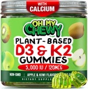 Center-Filled D3-vitamiini K2 Gummies - Lapset, Teini-ikäiset ja aikuiset - Supplement for Healthy hampaiden, luun, energian ja immuniteetin - 5000 IU D3, 120 mikrog K2(MK-7), 120 mg kalsium - Vegan & non-GMO - 60