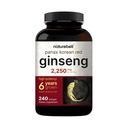NatureBell Korean Red Ginseng 2 250mg Per Serving, 240 Softgels ... Panax Ginseng juuri, vakioitu 10% ginsenosidit, ei-GMO, tuki energia, miesten suorituskyky, & Immuunijärjestelmä