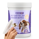 HICC PET Korvanpuhdistusaine Sormipyyhkeet koirille ja kissoille, eläinlääkärille suositeltu koiran korvan infektion hoito lievittää kutina ja tulehdus, poistaa vaha, lika ja Stop Haju, ei- ärsyttävä, 50ct(Coconut Scent)