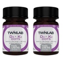 Twinlab D3 1000 + K2 Dots - Bone & Heart Health - Immunosupport - 25 mikrog, 60 tablettia (1000 IU) (2 pakkaus)