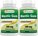 Best Naturals 2 Pack Mastic Gum kapselit 500 mg - 60 Count - (ei-GMO) (Gluteeniton) (Gluteeniton) - edistää tervettä vatsaa ja Duodonal terveys - (yhteensä 120 kapselia)