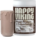 Happy Viking Evästeet ja Cream Plant Protein Powder, Luonut Venus Williams, 20G Protein, Low Carb, Keto, Vegan, Gluteeniton, Ei-GMO, Superfoods, Täydellinen aterian korvaus, 1 Canister