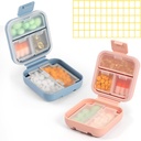 Dynippy Daily Pill Organizer 5 Osastot Kannettava Kosteus Todiste Pieni pilleri tapauksessa taskulaukku matka pilleri laatikko Kannettava lääke vitamiineja Fish Oil Hold Container (sininen vaaleanpunainen)