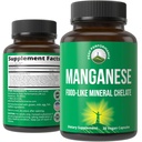 Mangaani Supplement Food Like Mineral Chelated for Superior Imeytyminen kanssa koko ruoka sekoitus 25 + hedelmät ja vihannekset. Pure Trace Mineral Capsules for Connective Tissue, Bone Health, Enzyme Support