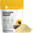 Kate Naturals Auringonkukka Lecithin Powder for Baking Bread, Gummies, Cooking. Lesitiini Suljettu maito pähkinät. Varajäsen Soija lesitiini jauhe (12oz, ei-GMO)