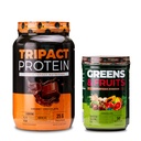 Nutrology TRIPACT Protein Powder, 7-in-1 Ateriankorvike Shake, kermainen suklaa (40 tarjoilua) Vihreät ja hedelmät Powder-natural Sourced Superfood, suklaa (30 tarjoilua)