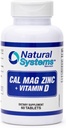 Kalsium Magnesium Sinkki D-vitamiinin täydentää 60 tablettia Natural Systems - Kalsium Magnesium Sinkki ja VIT D täydentää vahva immuunijärjestelmä - Magnesium Supplement for Immuniteettijärjestelmä