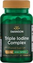 Swanson Triple Jodi Kompleksi-luonnollinen täydentää Vital Kilpirauhasen tuki-promootit Metabolinen toiminto, lisääntynyt punasolujen tuotanto, & Heart Health-(60 Kasviskapselit, 12, 5 mg Each) 1 pakkaus