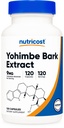 Nutricost Yohimbe Bark Extract 450 mg (9mg Yohimbine Alkaloids), 120 kapselia - Extra Strength, Gluteeniton, ei-GMO