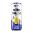 Optimum Nutrition Amino Energy Sparkling Hydration Drink, Electrolytes, Kofeiini, Aminohapot, BCAAs, Sokeriton, Mustikka sitruuna, 12 Fl Oz, 1 count (Pakkaus toukokuussa Vary)
