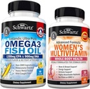 Päivittäinen monivitamiini naisten kapselit (1 kuukausi tarjonta) Plus kolminkertainen vahvuus Omega 3 Fish Oil Softgels (2 kuukausi tarjonta)