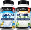 Triple Strength Omega 3 Fish Oil Softgels (2 kuukauden tarjonta) Plus 40 miljardia PMY Daily Probiotic Supply (2 kuukauden tarjonta)