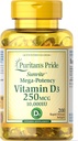 Puritanin ylpeysvitamiini D3 250 mikrog (10 000 IU) Softgels, 200 kreivi
