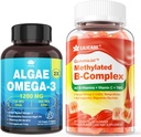 B-vitamiini Complex täytetyt Gummies & Plant-Based Algae Omega 3 1200mg täydennysosa