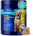 Probiootit koirille - 6 miljardia PMY, koiraprobiootit prebiootit & digestive Enzymes for Gut, Immuuni & Skin Health - Turkki & Kurpitsa Flavor, 180 pehmeää purukumia