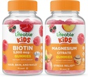 Elinkelpoinen Biotin Lapset + Magnesium Citrate lapset, Gummies Bundle - Suuri maistaminen, vitamiini täydentää, Gluteeniton, GMO vapaa, pureskeltava Gummy