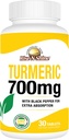 Rise-N-Shine 700 mg Turmeric Curcumin Black Pepper - kasviperäisten täydentää ihon ja nivelten tukea - 30 päivän toimitus