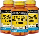 Mason luonnollinen kalsium Magnesium ja sinkki, 300 päivää toimitus, tukee normaalia luun terveyttä ja immuunijärjestelmän Booster, 3 pakkaus