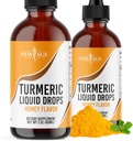 Turmeerinen Curcumin Liquid Drops - Natural Joint & Healthy Support 95% Standardoitu Curcuminoids paras absorptio - ei-GMO, Gluteeniton 4 Fl Oz (Pakkaus 2)