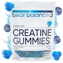 Bear Balanced Creatiini Gummies for Men & Women - Creapure® Creatiini Monohydraatti, L-Theanine, L-tyrosiini & B12 lihasten kasvuun, vahvuus, Focus, energia & terveys - alhainen kalori, sokerivapaa, & Vegan