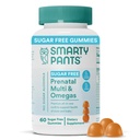 SmartyPants Prenatal vitamiineja naisille, sokerittomat monivitamiini Gummies: Metyylifolaatti, Omega 3 (ALA) D3, C-vitamiini, B12, B6, A, K & Sinkki, Inositoli, Erytritol Free, 60 Count (20 päivän tarjonta)