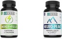 Zhou Caffeine 100 mg L-Theanine 200 mg Nootropic 60 kapselit ja Neuro Peak Brain Support DMAE Bacopa 30 kapselia