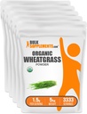 BulkSupplements.com Organic Wheatgrass Powder - Organic Super Greens Powder, Superfoods Superfoods Supplement - Vegan & Gluteeniton, 1,5 g per Serving, 1kg (2,2 lbs) (Pack of 5)