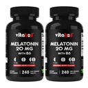 Melatoniini 20 mg - 240 nopeasti liuotettavaa tablettia - Drug Free - Natural Berry Flavor - Kasvisruoka, ei-GMO, Gluteeniton 240