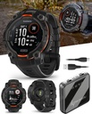Käytössä4U Garmin vaisto 3 Solar 45 mm, karu ulkona GPS Smartwatch, metallivahvisteinen kehys, sisäänrakennettu taskulamppu, jopa 28 päivää akku elämää, musta musta musta Band Bundle