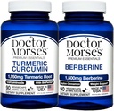 Tohtori Morse's Turmeric Curcumin 1950mg & Berberine 1500mg Bundle - Joint Support, terve aineenvaihdunta, ja Immuuni Boost BioPerine & Ceylon Cinnamon, FDA-Registered, NSF-sertifioitu 90 kapselia