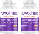 Nuvothera Super-Micronized Turmeric Curcumin kapselit 2-kuukautinen toimitus Nopea imeytyminen, koko juuri, ei-GMO, iho, Gut Health & Antioksidantit(120 kapselia)