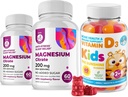 D-vitamiini Gummies for Kids&Adults 2000 IU ja Magnesium Gumies - terve D3-vitamiinilisät 1000IU - Kasvissyöjä Liivate-Immuuni tuki sokeriton Magnesium Calm Chews for Kids&Adults