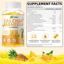 Kalsium Magnesiumsinkki Gummies D3-vitamiinilla, ashwagandha lisäravinteet - korkea teho tehostettu absorptio - Ananas maku 90 Count