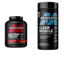 Muscletech Whey Protein Powder Nitro-Tech Whey Protein Isolate & Peptides & Clear Muscle Post Treout Recovery ...