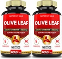 5in1 Olive Leaf Extract 4 kuukautta 6050mg Garcinia Cambogia, vihreä tee, vihreä kahvi ja musta paprika - Kardiovaskulaarinen terveys, hyvinvointi ja immuuni tuki - 2 pakkausta 60 kapselia