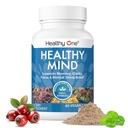 Terve mieli - Turvallinen teineille - Aivosumu - Kognitiivinen toiminta - Keskittyminen - Keskittyminen - Keskittyminen - Hermooptimointi - Mieliala - Ginkgo Biloba - Ginseng - Rhodiola - Bacopa - Gotu Kola - Vihreä tee - 60 Count