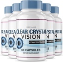 Rize labs (5 pakkaus) Clear Crystal Vision täydennysosa, Clear Crystal Vision for Blury Eyes, ClearCrystal Vision tukea terveitä silmän toimintoja, Clear Crystal Vision Formula Reviews (300 kapselia)