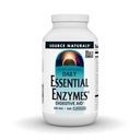 Source Naturals Essential Enzymes 500mg, Bio-Aligned Multiple Enzyme Supplement Herbal Defense for Digestion, Gas, Ummetus & turvotus Ruoansulatuskanavan* - 360 kapselia, 360 tarjoilua
