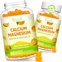 Kalsium Magnesiumsinkki Gummit D3- ja K2-vitamiinilla, suuri imeytyminen Magnesium Glycinate Kalium immuuni- ja rauhoittava mieliala, vegaaninen appelsiinimaku 120 Gummia